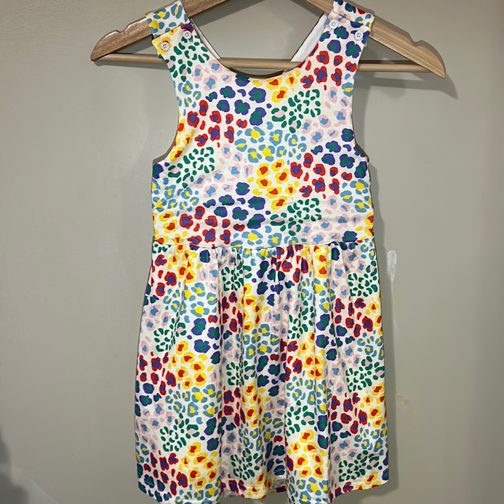 Rainbow Leopard Print Dress w/ a cross strap back.